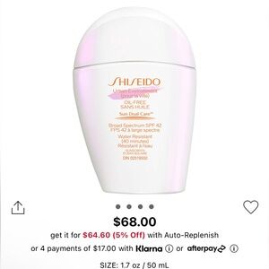 Shiseido Urban Environment Oil-Free Sunscreen SPF 42